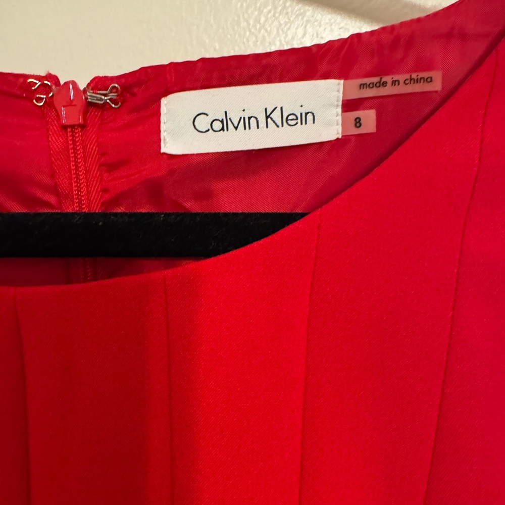 Calvin Klein Vibrant Red Midi Dress - Picture 2 of 9